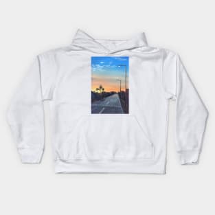 Sunset Road Gouache Painting Kids Hoodie